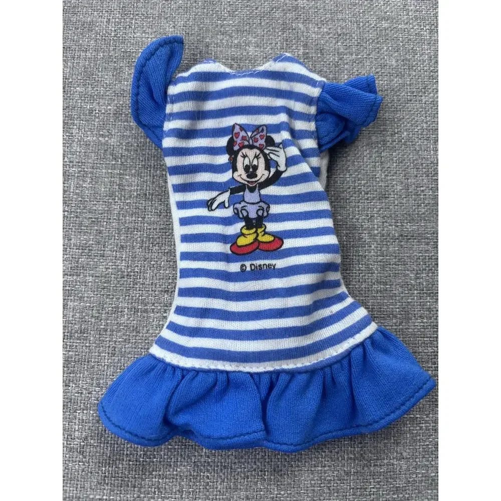 Vintage 80's Mattel Minnie Mouse Blue Dress Doll Barbie Tag & Mickey Hat